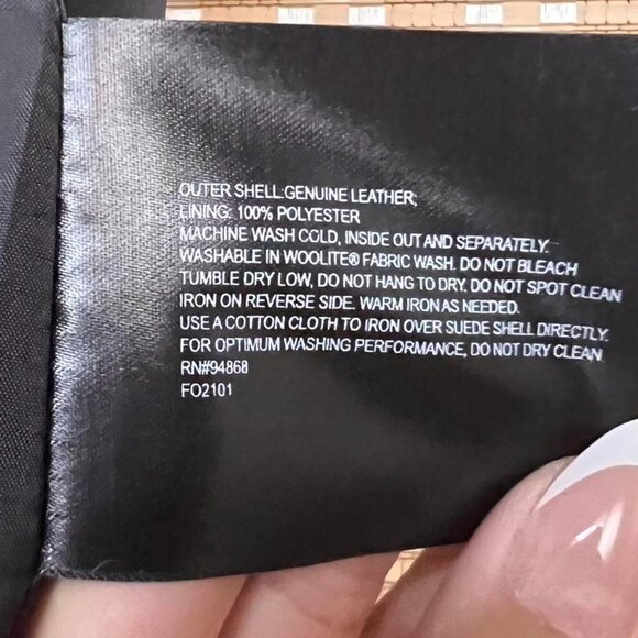 Bernardo black suede, 100% genuine leather moto jacket with pockets - Picture 5 of 5